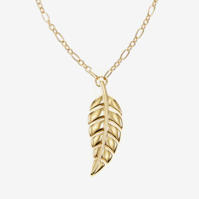 Monet Jewelry Gold Tone Feather Womens Zinc Pendant Necklaces