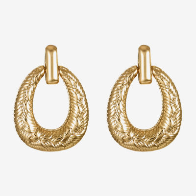 Monet Jewelry Gold Tone Doorknocker Drop Earrings