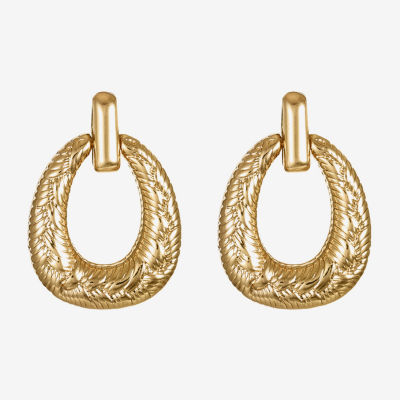 Monet Jewelry Gold Tone Textured Open Hoop Earrings Color Gold JCPenney