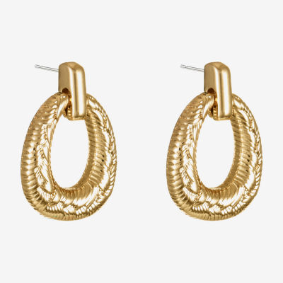 Monet Jewelry Gold Tone Doorknocker Drop Earrings