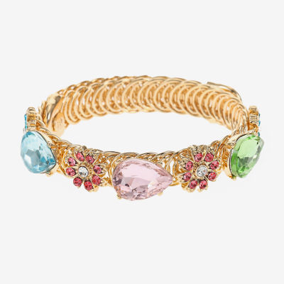 Monet Jewelry Gold Tone Flower Bangle Bracelet