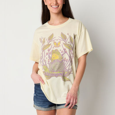 Juniors Snail And The Frog Oversized Tee Womens Crew Neck Short Sleeve Graphic T-Shirt