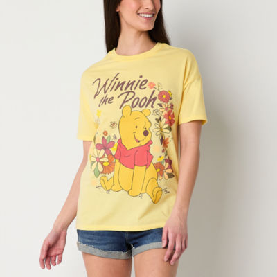 Juniors Womens Crew Neck Short Sleeve Winnie The Pooh Graphic T-Shirt