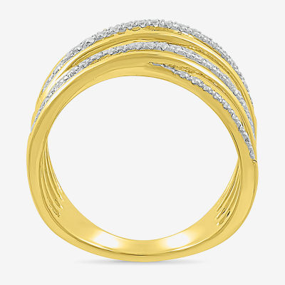 Womens 1/2 CT. T.W. Natural White Diamond 10K Gold Round Cocktail Ring