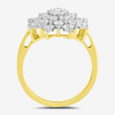 Womens CT. T.W. Lab Grown White Diamond 10K Gold Cocktail Ring