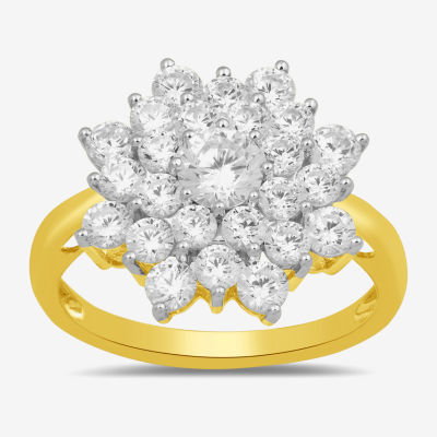 Womens CT. T.W. Lab Grown White Diamond 10K Gold Cocktail Ring