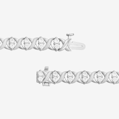 H-I / I2) CT. T.W. Lab Grown White Diamond 10K White Gold Tennis Bracelet