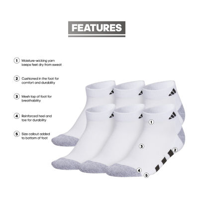 adidas Little & Big Boys 6 Pair Low Cut Socks