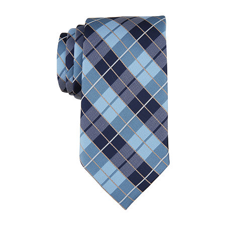 Stafford Fincher Checked Tie, One Size, Blue