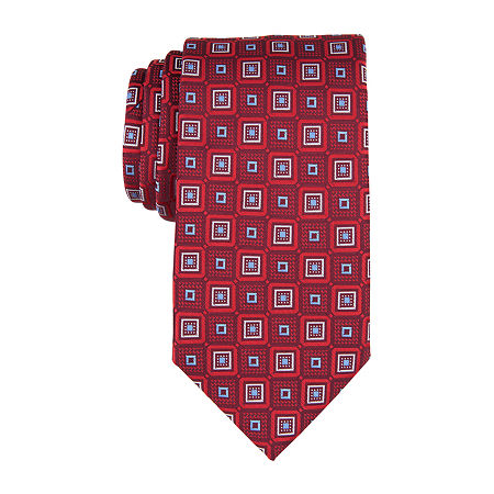 Stafford Carey Neat Chevron Tie, One Size, Red