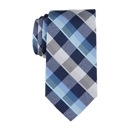 Stafford Clawson Checked Tie, One Size, Blue