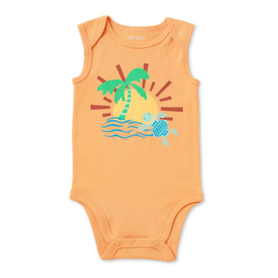 Okie Dokie Baby Boys Crew Neck Sleeveless Bodysuit