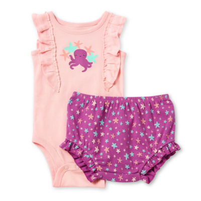 Okie Dokie Baby Girls 2-pc. Sleeveless Bodysuit Set