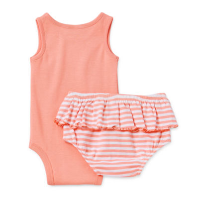 Okie Dokie Baby Girls 2-pc. Sleeveless Bodysuit Set
