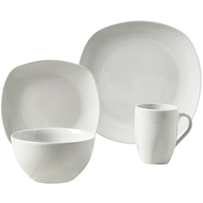 Tabletops Gallery® Logan 16pc. Ceramic Dinnerware Set, Color White