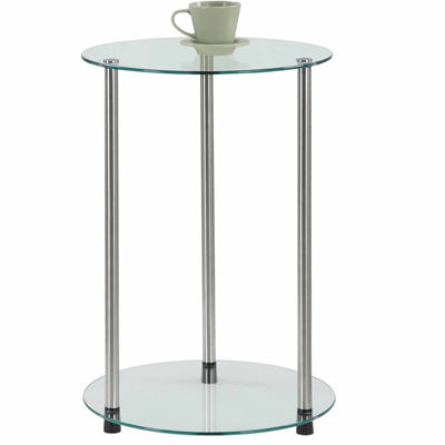 Donovan 2-Tier Round Glass End Table