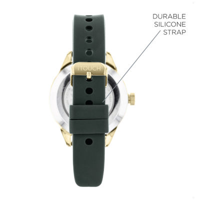 iTouch Connected for Women: Gold Case with Olive Leather Strap Hybrid Smartwatch (38mm) 13914G-51-D22