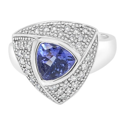 LIMITED QUANTITIES! Le Vian Grand Sample Sale™ Ring featuring 1 CT. T.W. Blueberry Tanzanite® 1/4 CT. T.W. set in 14K Vanilla Gold®