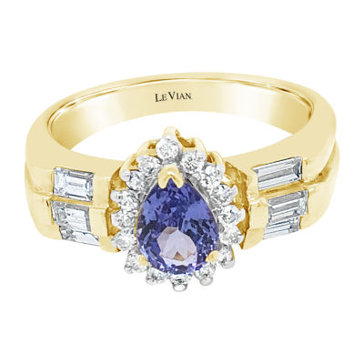 Le Vian® Grand Sample Sale™ Ring featuring 5/8 CT. Blueberry Tanzanite® 3/8 CT. Vanilla Diamonds®1/6 CT. set in 14K Honey Gold™