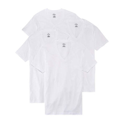 Stafford Ultra Soft Mens 4 Pack Short Sleeve V Neck T-Shirt