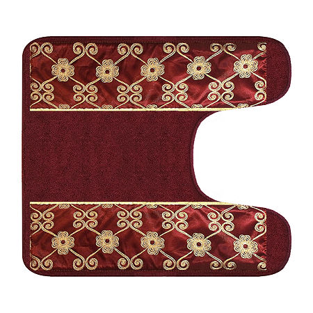 Popular Bath Monte Rose Bath Rug Collection, One Size, Red