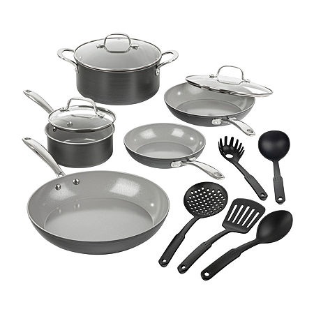 Granitestone Pro Hard Anodized 13-pc. Nonstick Pots And Pans Cookware Set With Utensils, One Size, Black