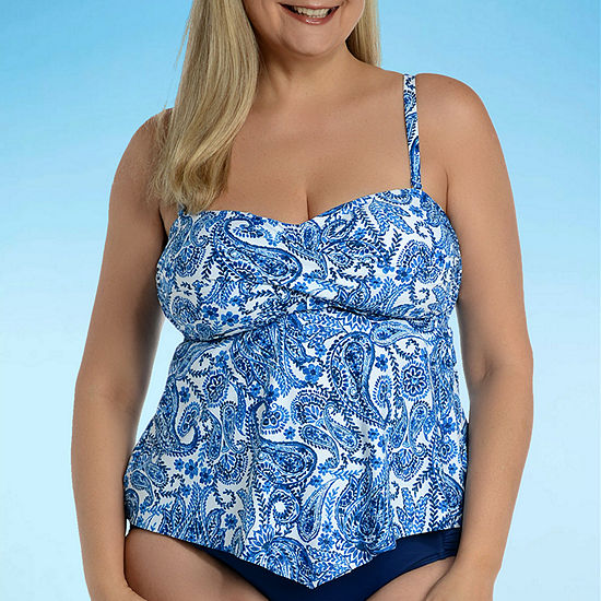 Mynah Plus Paisley Tankini Swimsuit Top, Bottoms and Cover-up