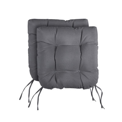 Mozaic Company Tufted U-Shaped Solid Seat Cushion (Set of 2), One Size, Gray