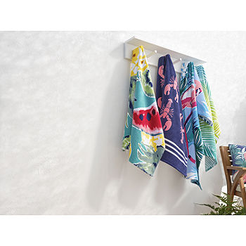 Outdoor Oasis Printed Cool Ombre Leaves Beach Towel