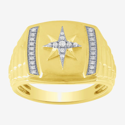 North Star Mens 1/6 CT. T.W. Lab Grown White Diamond 10K Gold Star