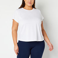 Xersion Womens Crew Neck Short Sleeve T-Shirt Plus, 0x, White