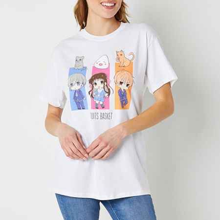  Juniors Fruit Basket Boyfriend Womens Crew Neck Short Sleeve Graphic T-Shirt