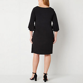 Connected Apparel 3/4 Sleeve Jersey Dress