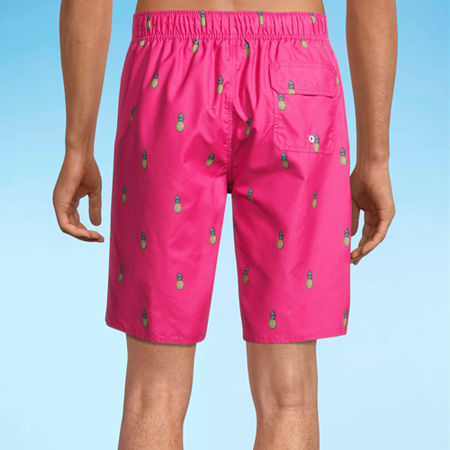 St. John's Bay Mens Printed Board Short With 9 Inseam, Small, Pink