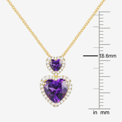 Womens Gemstone 14K Gold Over Silver Heart Pendant Necklace