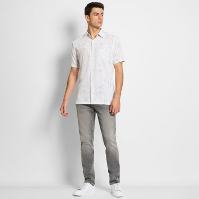 Van Heusen Mens Regular Fit Short Sleeve Button-Down Shirt