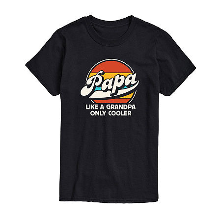 Mens Short Sleeve Papa Graphic T-Shirt, Xx-large, Black