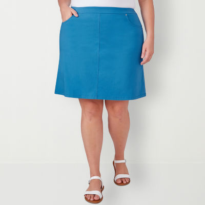 Hearts Of Palm Womens Mid Rise Skort-Plus, Color: Medium Blue - JCPenney