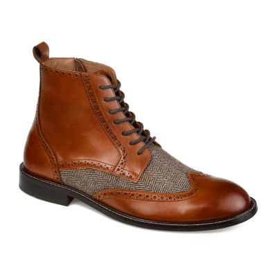 Thomas And Vine Mens Jarett Flat Heel Lace-Up Boots