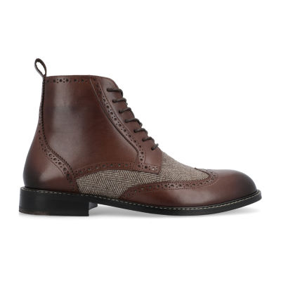 Thomas And Vine Mens Jarett Flat Heel Lace-Up Boots