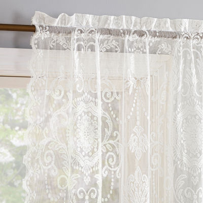 No 918 Nina Lace Rod Pocket Sheer Set of 2 Curtain Panels