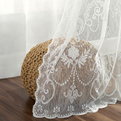 No 918 Nina Lace Sheer Rod Pocket Set of 2 Curtain Panel