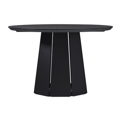 Round Wood-Top Dining Table