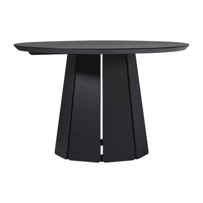 Round Wood-Top Dining Table