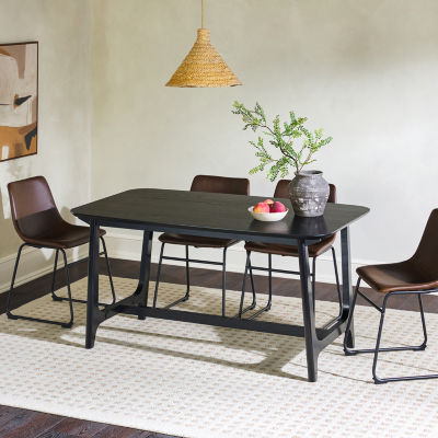 Rectangular Wood-Top Dining Table