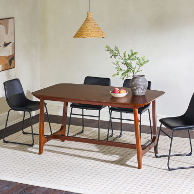Walker Edison Rectangular Wood-Top Dining Table