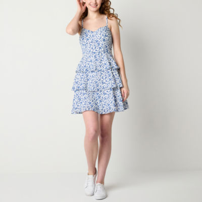 by&by Juniors Floral Fit + Flare Dress