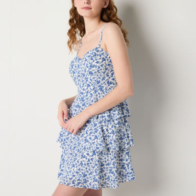 by&by Juniors Floral Fit + Flare Dress