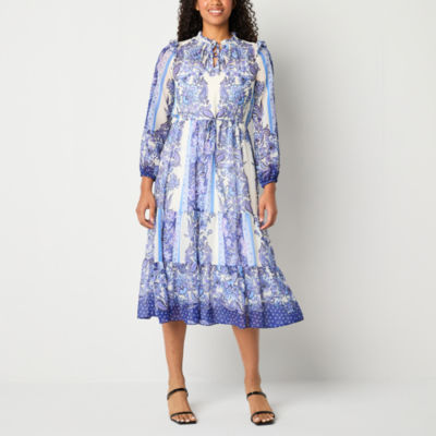 Maia Long Sleeve Midi Fit + Flare Dress
