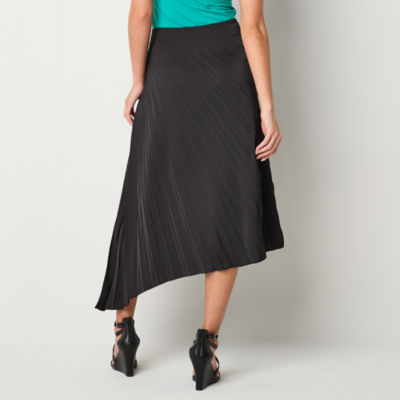 Worthington Womens Mid Rise Midi Pleated Skirt